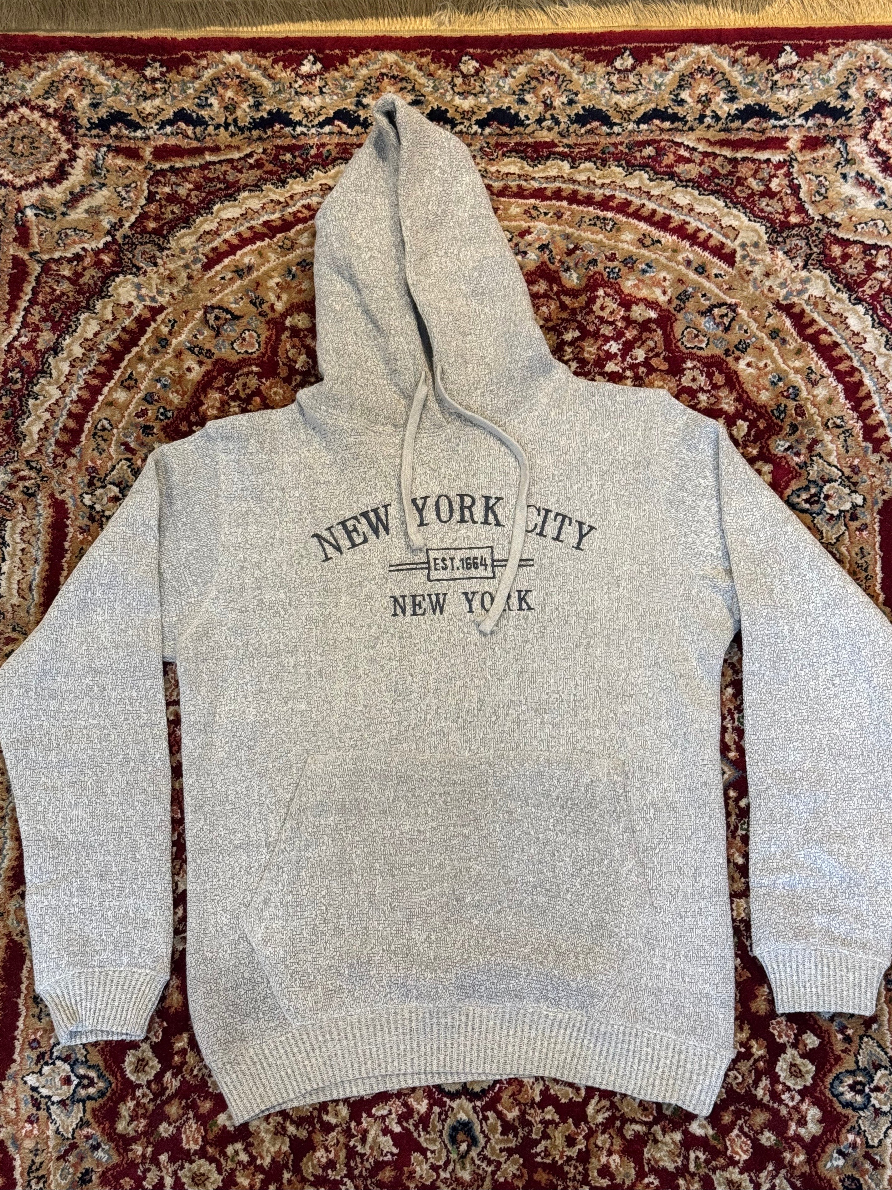 GREY HOODIE SIMPLE EMB